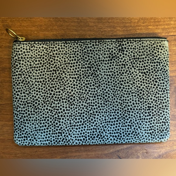Madewell Leather and Calf Hair Animal Print Clutch - Picture 1 of 10